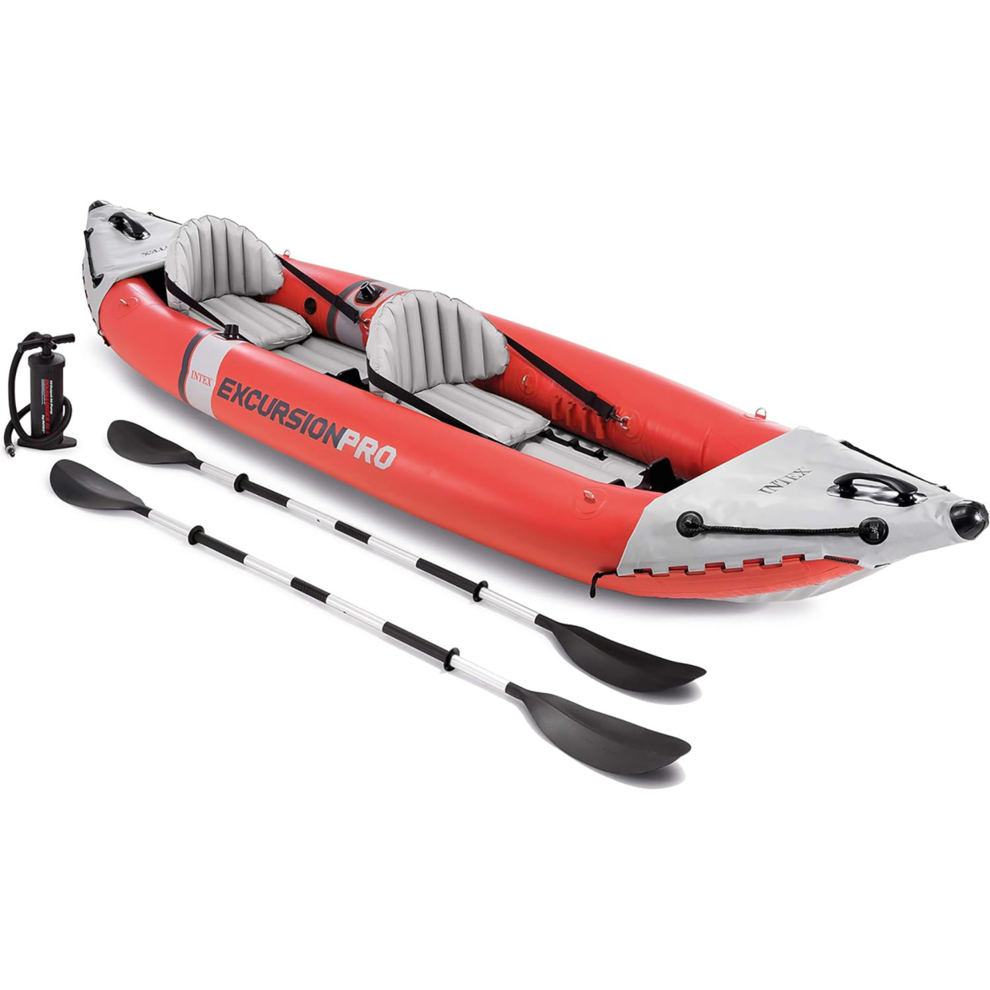 Intex Excursion Pro K2 Kayak, Inflatable Set, Adjustable Seat, Fishing Rod Holders, 151 x 37 x 18"